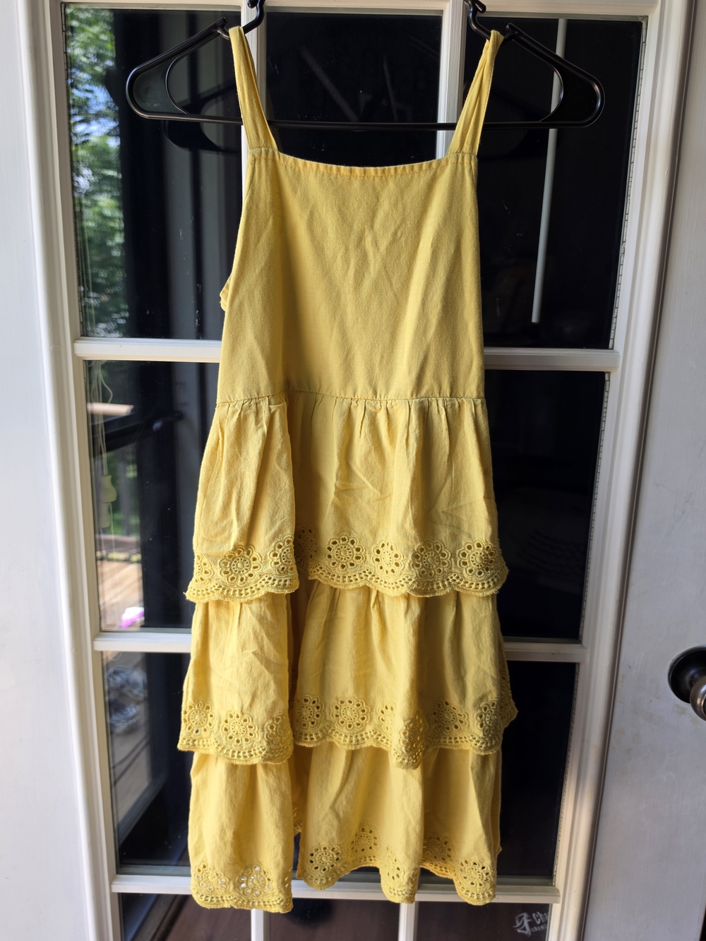 Old Navy Yellow Eyelet Tiered Sundress